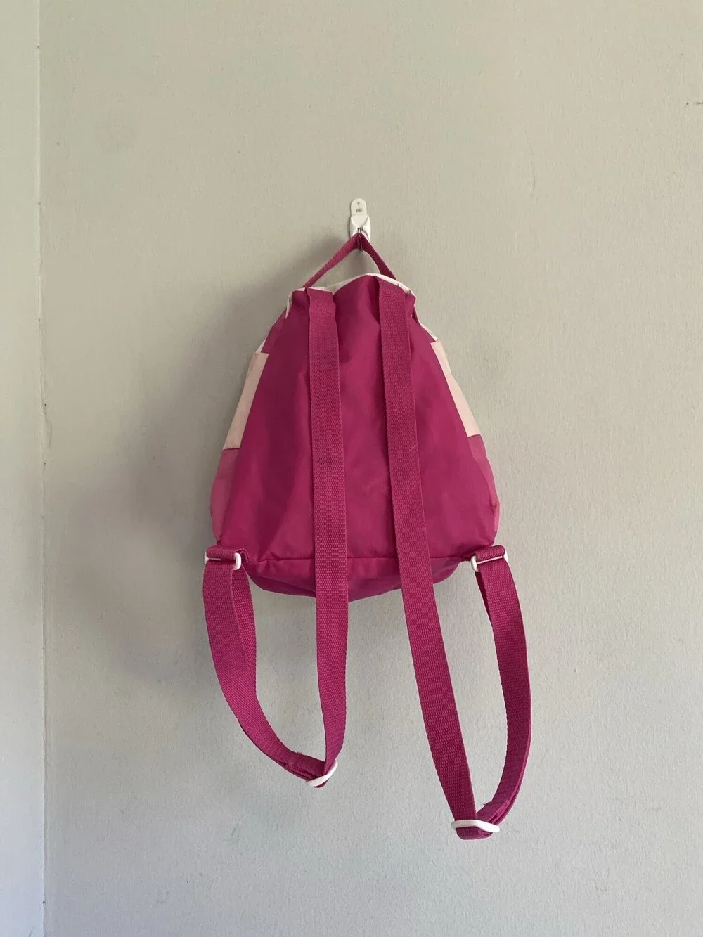 Adidas Pink Mini Backpack White Bungee Front Zip